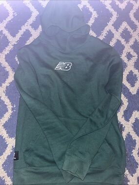 New Balance Dark Green Hooded Sweatshirt with White NB Logo